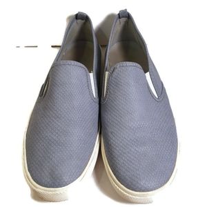 Blueish gray slide on sneakers